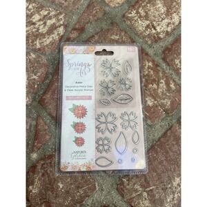 Aster Stamp & Die Set Spring‎ is in the Air Collection New by Crafters Companion